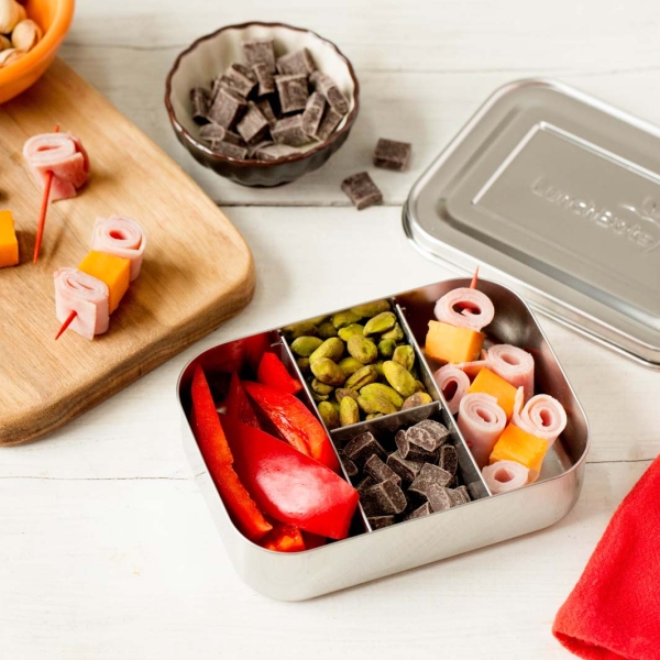 LunchBots Kleine Snack-Box aus Edelstahl - ProteinPacker 4-teilig 