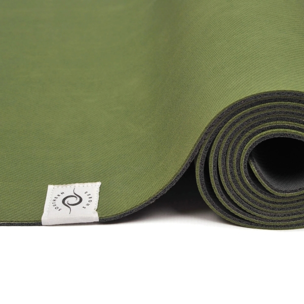 Yogamatte aus nachhaltigem Naturkautschuk und recycelten Plastikflaschen - Waldgrün