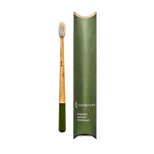 truthbrush – Bambus Zahnbürste mit Rizinusöl-Borsten Olive