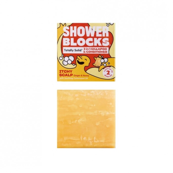 Shower Blocks - 2 in 1 Shampoo & Conditioner - Ingwer & Honig für juckende Kopfhaut